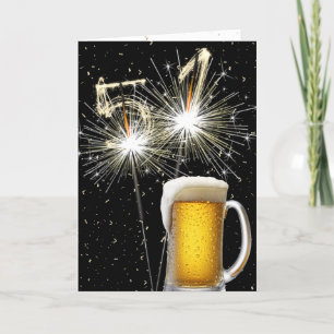 Carte 51e anniversaire Sparklers avec Beer Mug