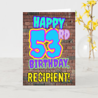 Carte 53e anniversaire - Amusant, Graffiti urbain inspir