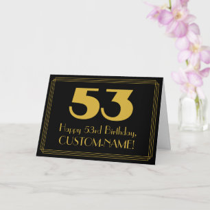 Carte 53e anniversaire : Art Déco Inspiré Look "53" & No