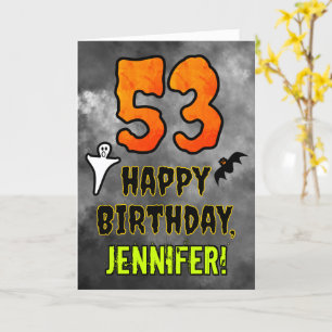 Carte 53e anniversaire : Eerie Halloween Thème + Nom per