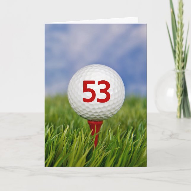 Carte 53ème anniversaire Golf Ball on Red Tee (Devant)