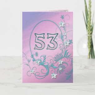 Carte 53rd Birthday card avec des stars du diamant