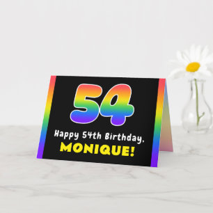 Carte 54e anniversaire : Arc-en-ciel coloré # 54, Nom pe