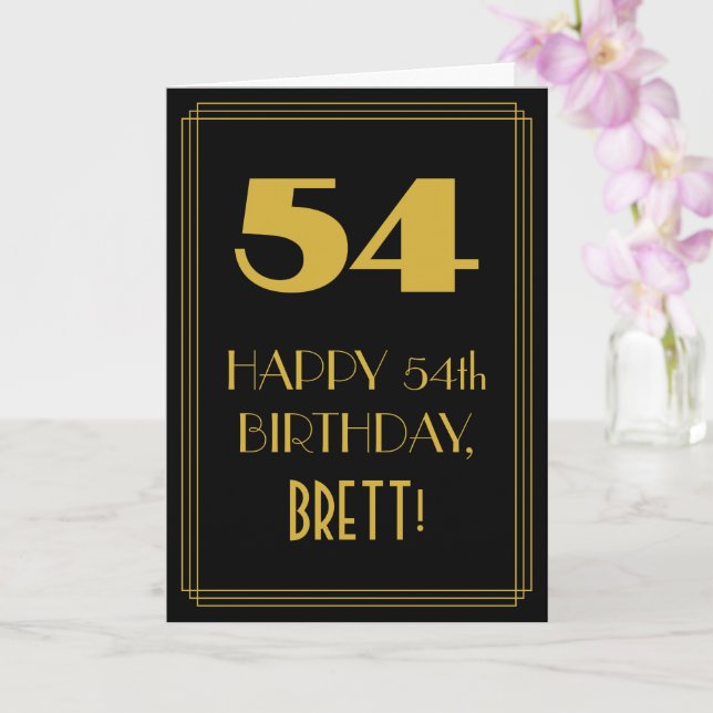 Carte 54e anniversaire ~ Art Déco Inspiré Look "54" & No (Orchidée)