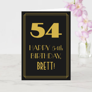 Carte 54e anniversaire ~ Art Déco Inspiré Look "54" & No