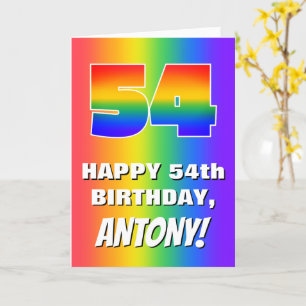 Carte 54e anniversaire : coloré, amusant Motif arc-en-ci