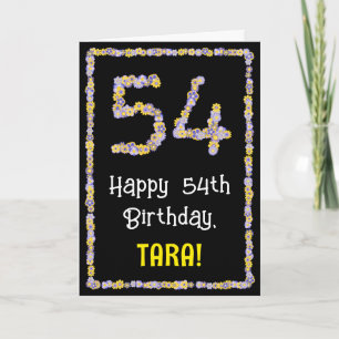 Carte 54e anniversaire : Floral Flowers Numéro, Nom pers