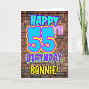 Carte 55e anniversaire - Amusant, Graffiti urbain inspir