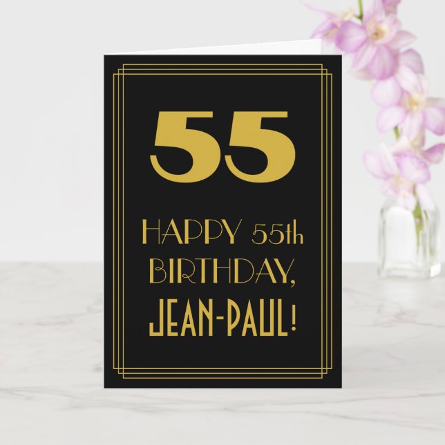 Carte 55e anniversaire ~ Art Déco Inspiré Look "55" & No (Orchidée)