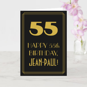 Carte 55e anniversaire ~ Art Déco Inspiré Look "55" & No