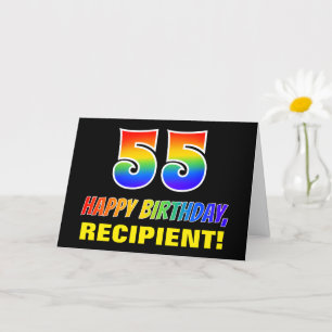 Carte 55e anniversaire : Bold, amusant, simple, arc-en-c