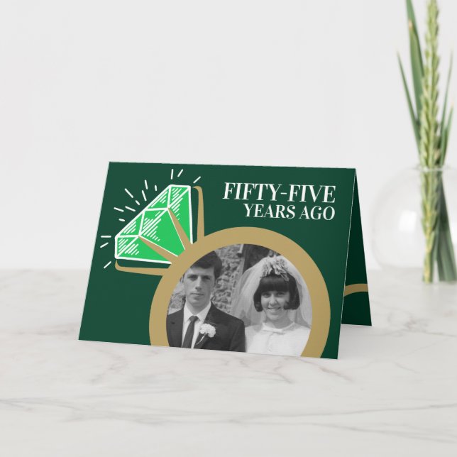 Carte 55e anniversaire Boucle d'or émeraude maintenant p (Devant)