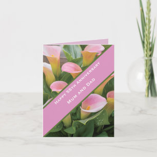 Carte 55e anniversaire du Mariage Pink Calla Lily