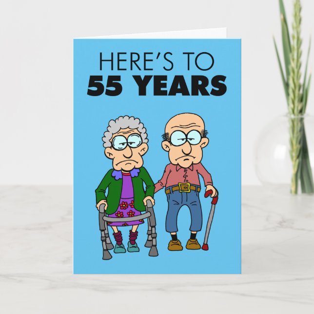 Carte 55e anniversaire du Mariage vieillissant (Devant)