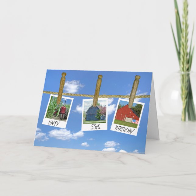 Carte 55e Anniversaire Granges Et Captures De Tracteurs (Devant)