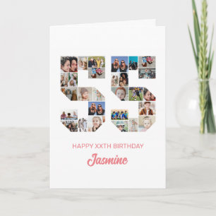 Carte 55e anniversaire Numéro 55 Photo Collage personnal