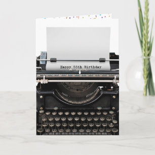 Carte 55e anniversaire Retro Typewriter