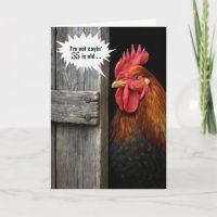 55e Anniversaire Rooster Peeking Autour De La Port