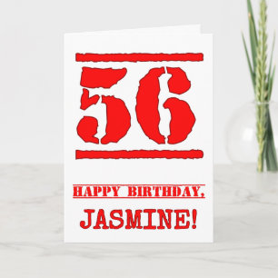 Carte 56e anniversaire : Amusant, Timbre en caoutchouc r