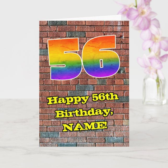 Carte 56e anniversaire : Arc en ciel inspiré par les gra (Orchidée)