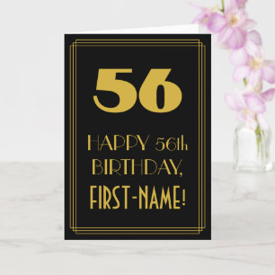 Carte 56e anniversaire ~ Art Déco Inspiré Look "56" & No