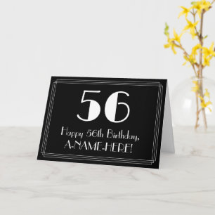 Carte 56e anniversaire ~ Art Déco Inspiré Look "56", Nom