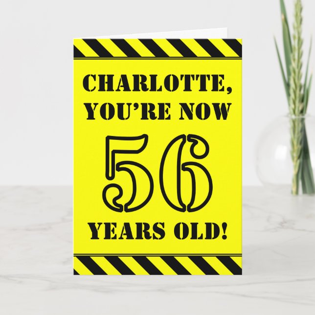 Carte 56e anniversaire : Jeu de style graphique, Nom per (Devant)
