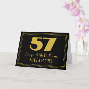 Carte 57e anniversaire : Art Déco Inspiré Look "57" & No