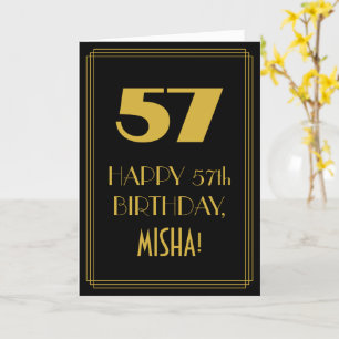 Carte 57e anniversaire ~ Art Déco Inspiré Look "57" & No