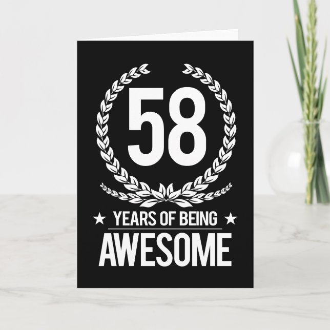 Carte 58e anniversaire (58 ans d'être génial) (Devant)