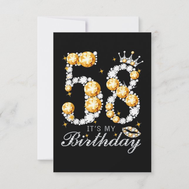 Carte 58e anniversaire Chaussures à talon élevé Diamant  (Devant)