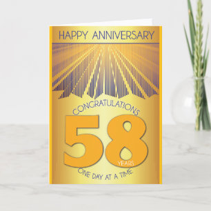 Carte 58e anniversaire de sobriété Golden Ray 12 Étape