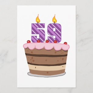 Carte 59 ans sur le gâteau d'anniversaire