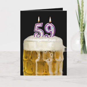 Carte 59e Anniversaire Bière en noir