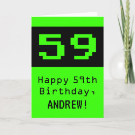 Carte 59e anniversaire : Nerdy / Geeky Style "59" et nom
