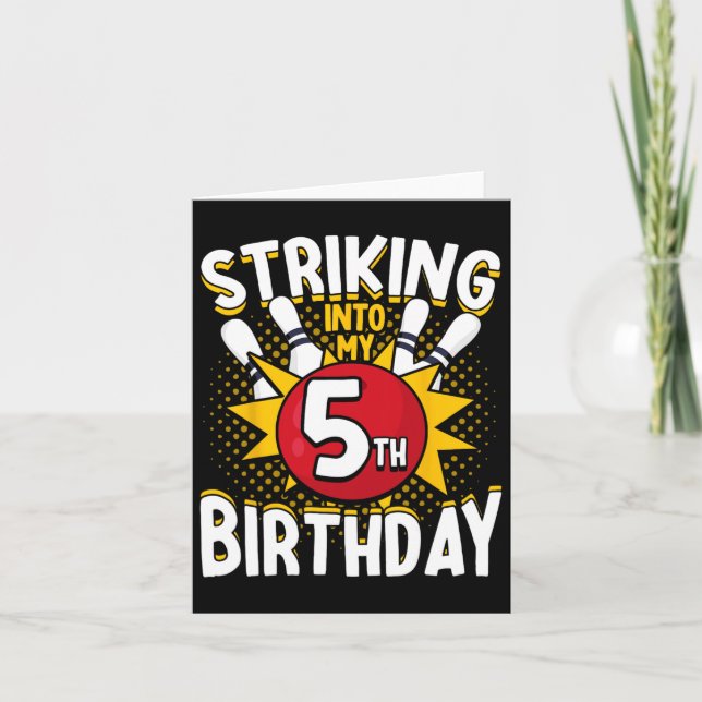 Carte 5 Anniversaire Bowling Thème Grève Dans Anniversai (Devant)