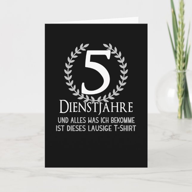 Carte 5 ans Anniversaire de l'entreprise Employés du Par (Devant)