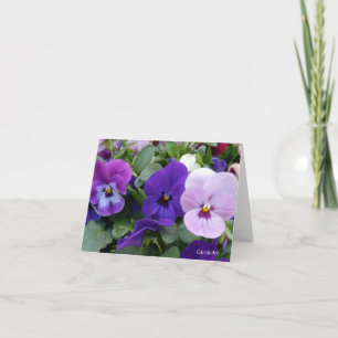 Carte 5 Pansies de lavande violet bleu
