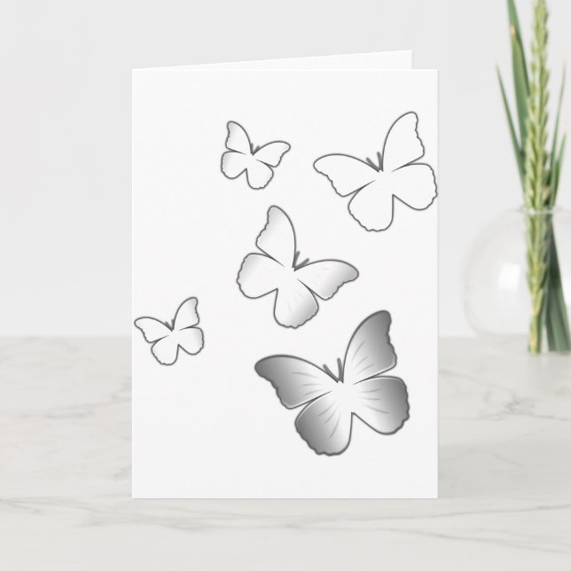 Carte 5 papillons blancs (Devant)