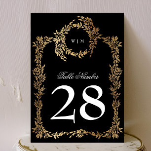Carte 5 x 7 Monogrammes Noir Crest Classic Numéros de ta