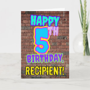 Carte 5e anniversaire - Amusant, Graffiti urbain inspiré