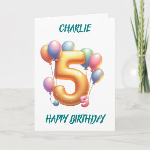 CARTE 5E ANNIVERSAIRE BALLONS JOYEUX ANNIVERSAIRE