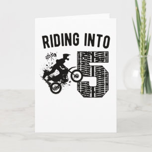 Carte 5e anniversaire Cadeau Dirt Vélo 5 ans Motocross