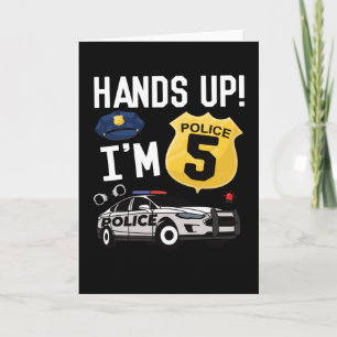 Carte 5e anniversaire Cadeau policier 5 année garçon