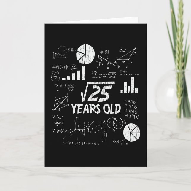 Carte 5e anniversaire Carré racine math 5 ans Anniversai (Devant)