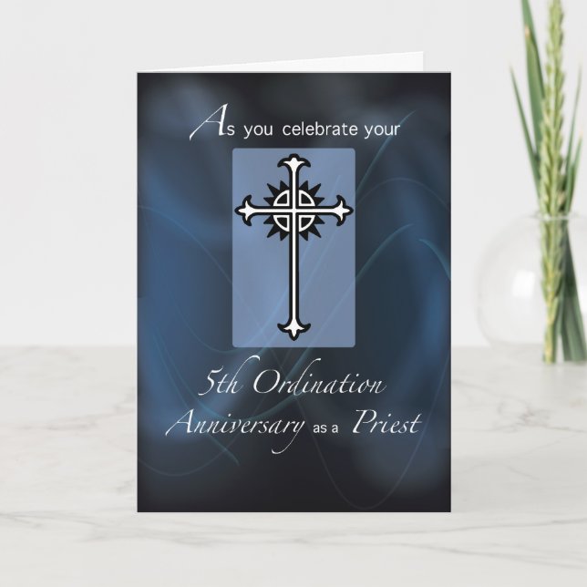 Carte 5e anniversaire de l'Ordination du prêtre (Devant)