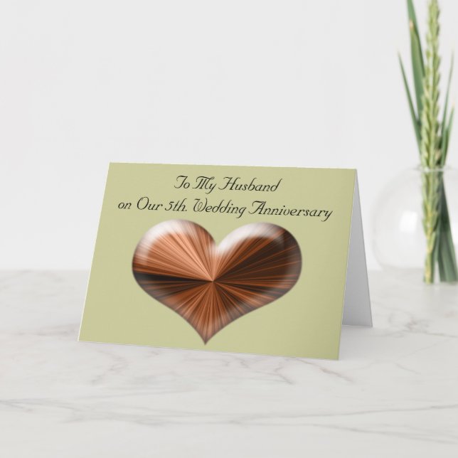 Carte 5e anniversaire de mariage pour mon mari (Devant)
