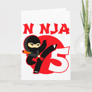 Carte 5e anniversaire Enfants de 5 ans Fête Petit Ninja