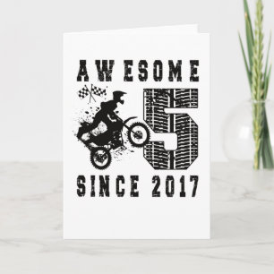 Carte 5e anniversaire Gift Dirt Bike Boy Né en 2017