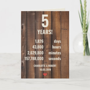 Carte 5e anniversaire mariage